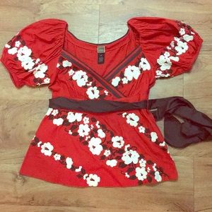 Anthropologie Lithe Brand Embroidered Blouse